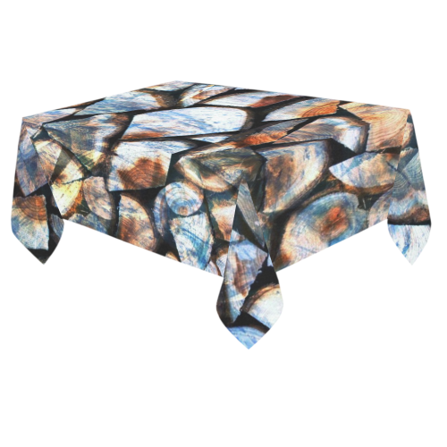Wood Pattern by K.Merske Cotton Linen Tablecloth 60"x 84"