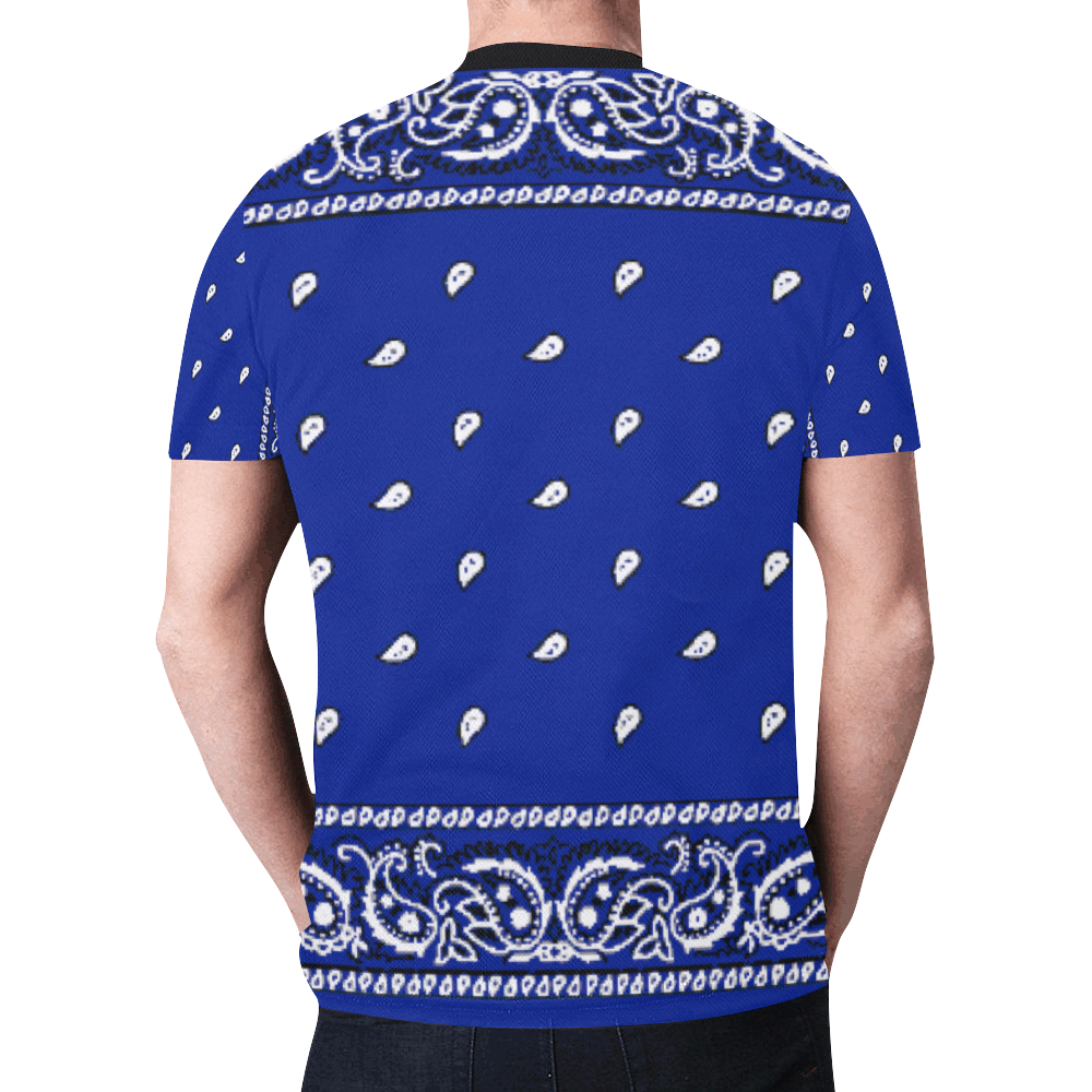 KERCHIEF PATTERN BLUE New All Over Print T-shirt for Men (Model T45)