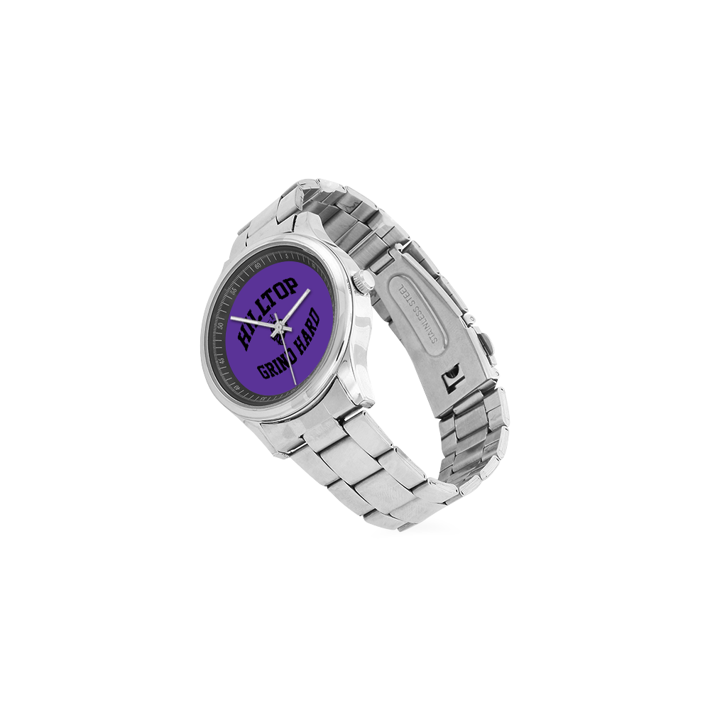 HillTop Grind Hard Purple Watch Men's Stainless Steel Watch(Model 104)