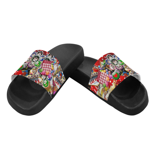 Gamblers Delight - Las Vegas Icons Women's Slide Sandals (Model 057)