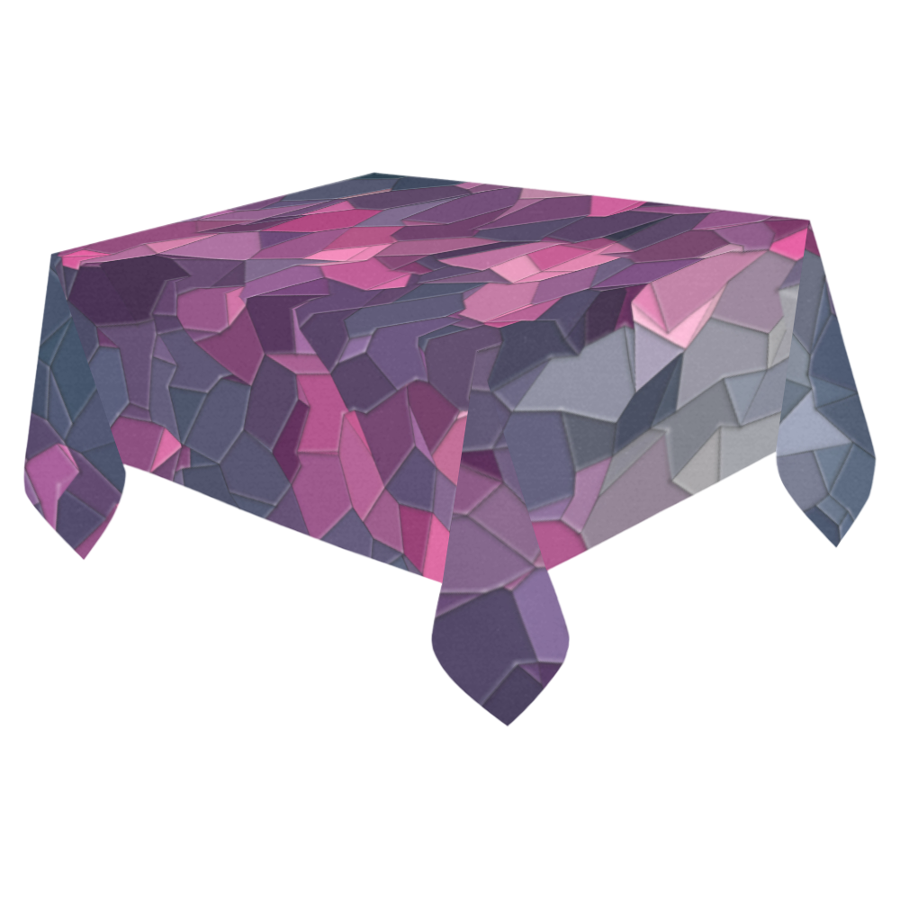 purple pink magenta mosaic #purple Cotton Linen Tablecloth 52"x 70"