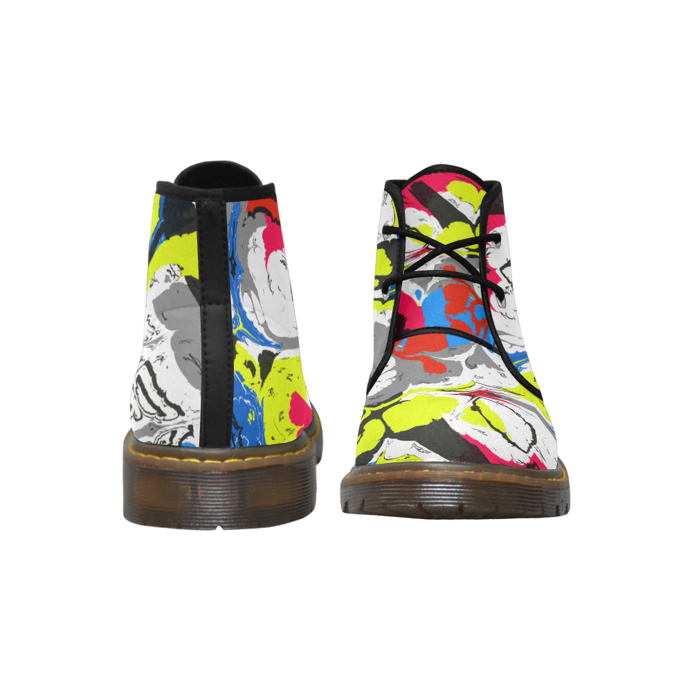 Colorful distorted shapes2 Men's Nubuck Chukka Boots (Model 2402)