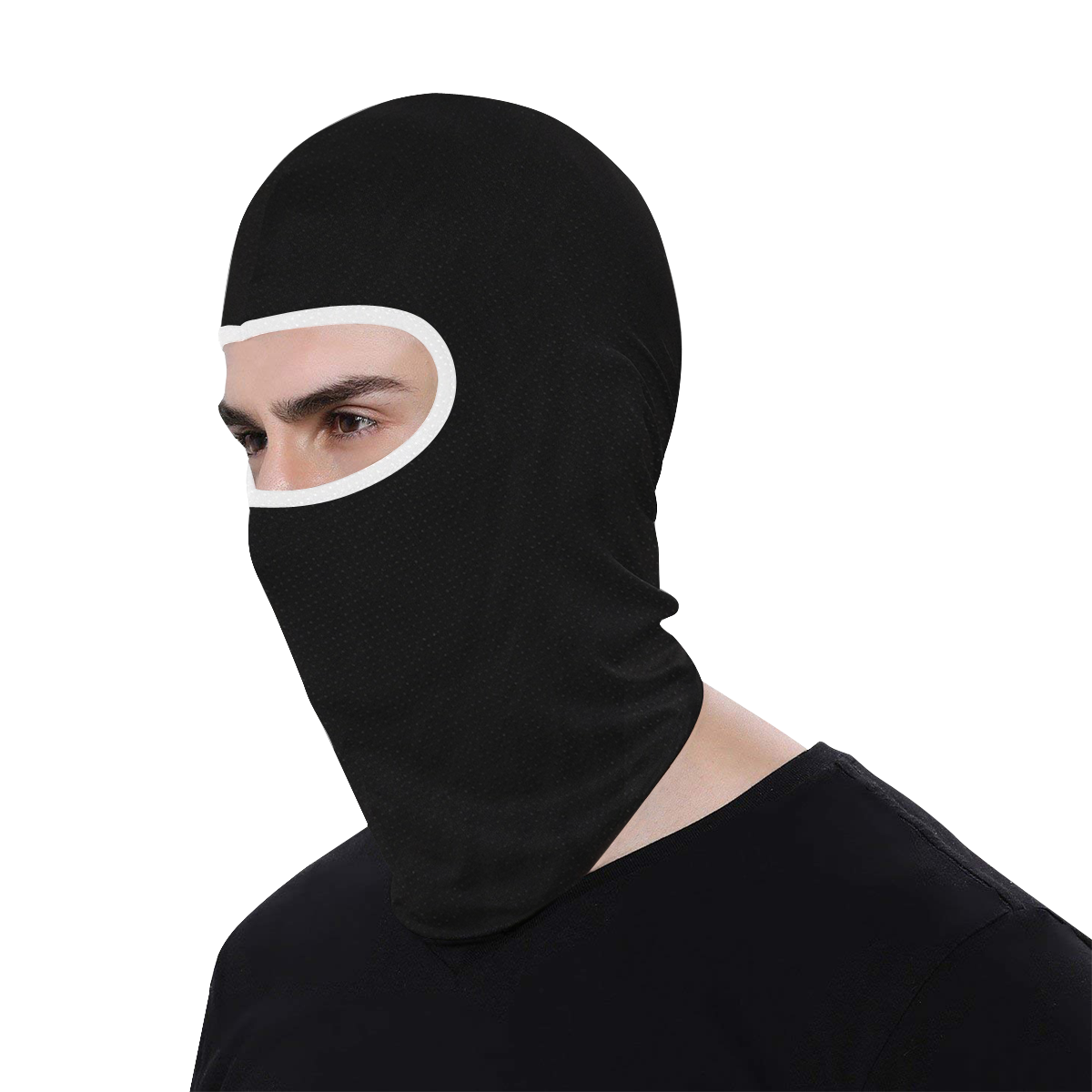 Black with White All Over Print Balaclava