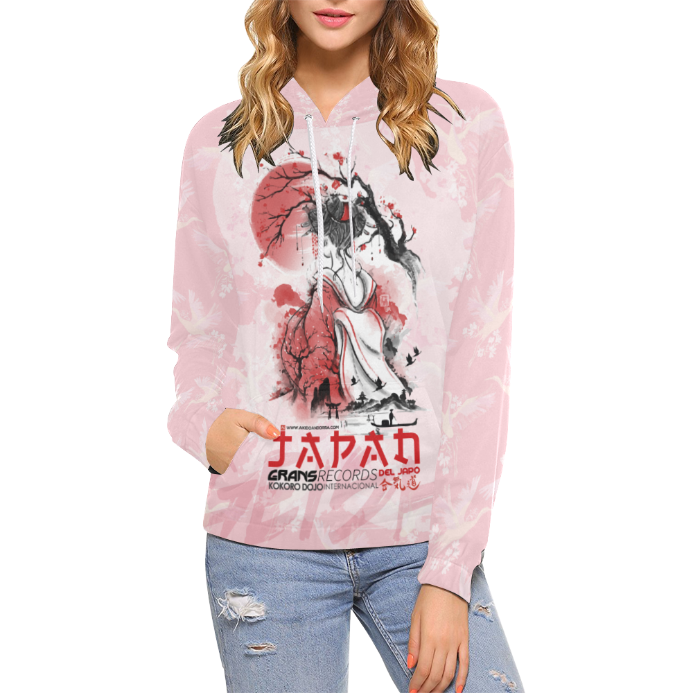 SUSASERA_GEISHA All Over Print Hoodie for Women (USA Size) (Model H13)