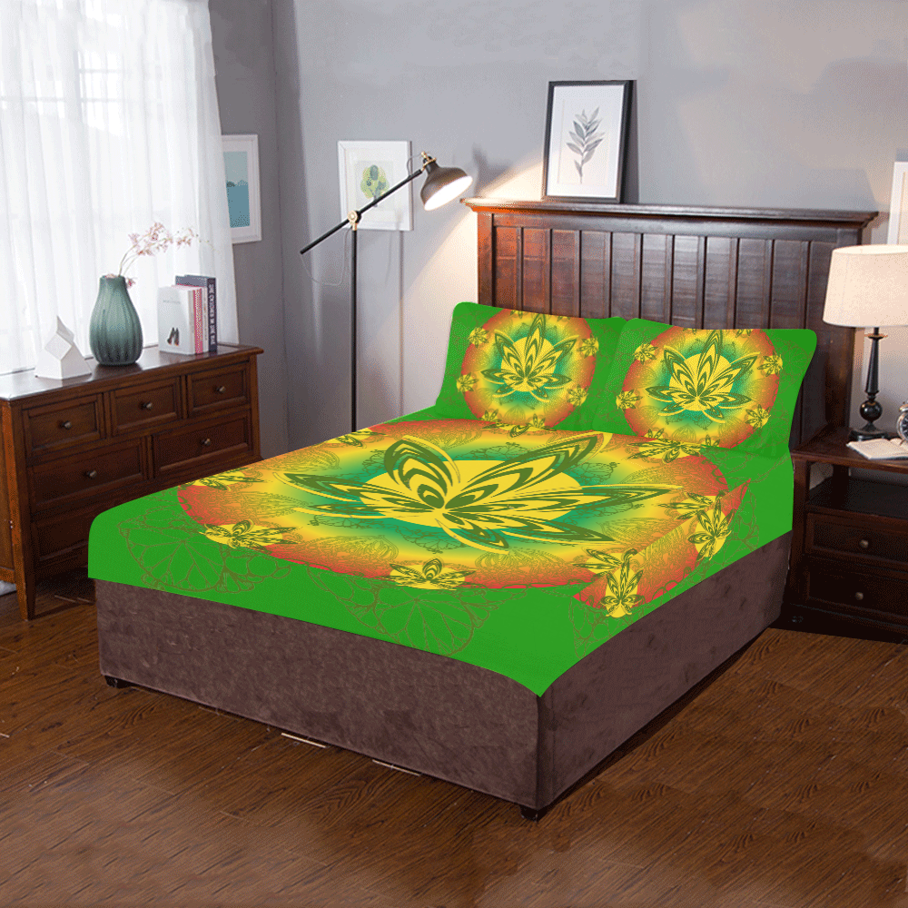 Rasta Nouveau (green) 3-Piece Bedding Set