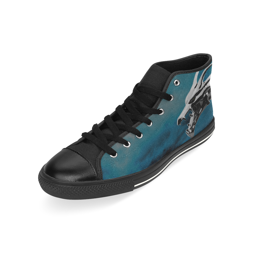 Steel Dragons V1.0 SkyBlue High Top Canvas Shoes for Kid (Model 017)