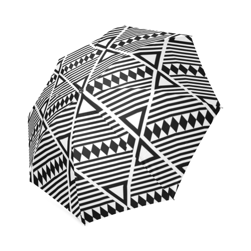 Black Aztec Tribal Foldable Umbrella (Model U01)