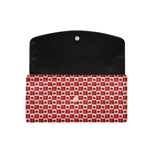 Canadian Flag Wallets Women's Flap Wallet (Model 1707)