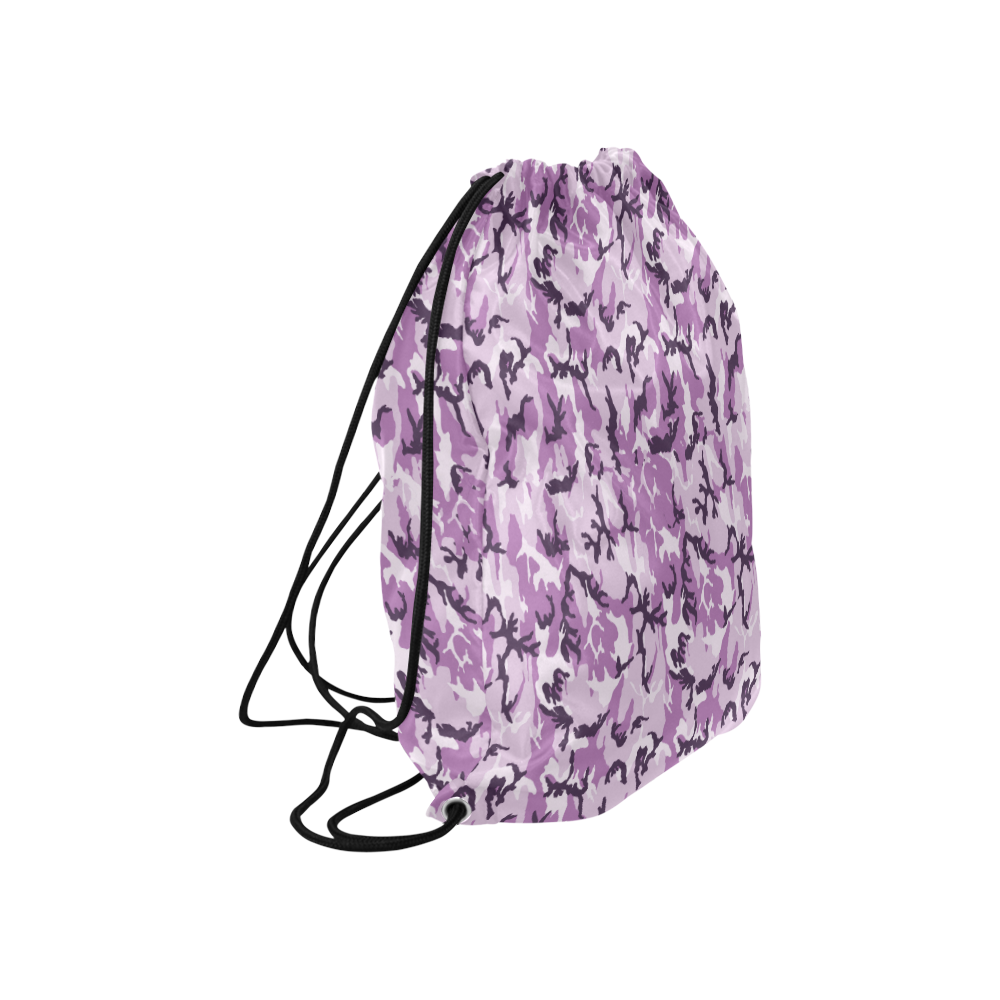 Woodland Pink Purple Camouflage Large Drawstring Bag Model 1604 (Twin Sides)  16.5"(W) * 19.3"(H)