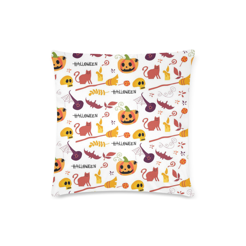 Cute Halloween Pattern Custom Zippered Pillow Case 16"x16"(Twin Sides)