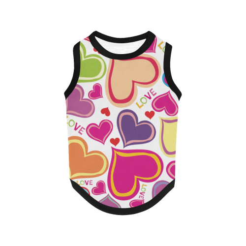 Cute Hearts - WHITE All Over Print Pet Tank Top