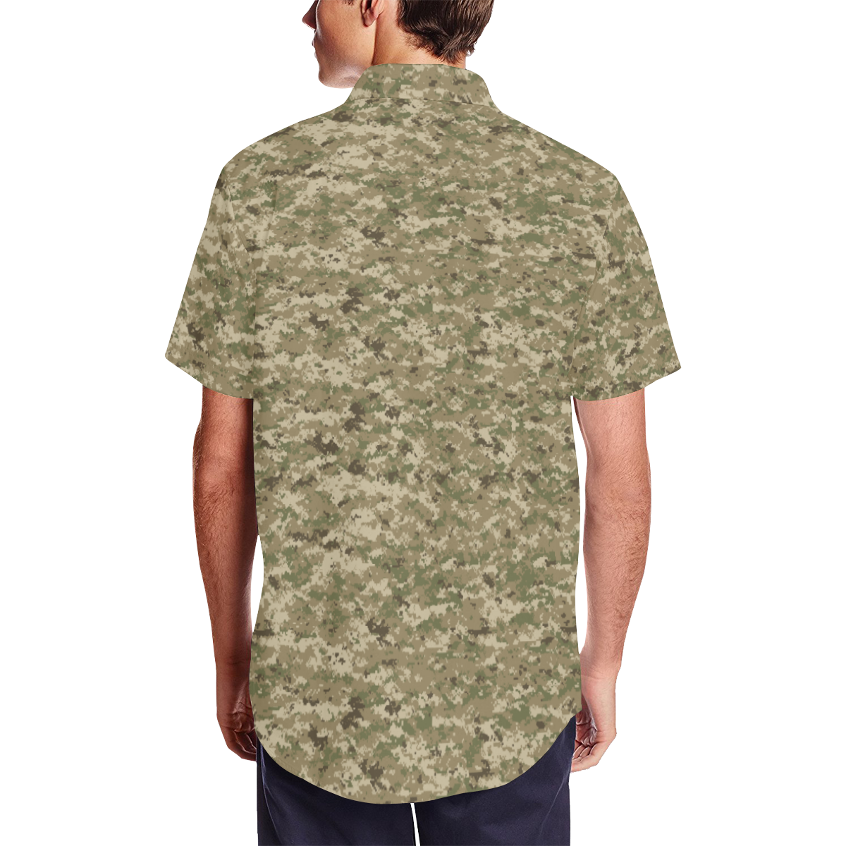 US AOR UNIVERSAL camouflage Men's Short Sleeve Shirt with Lapel Collar (Model T54)