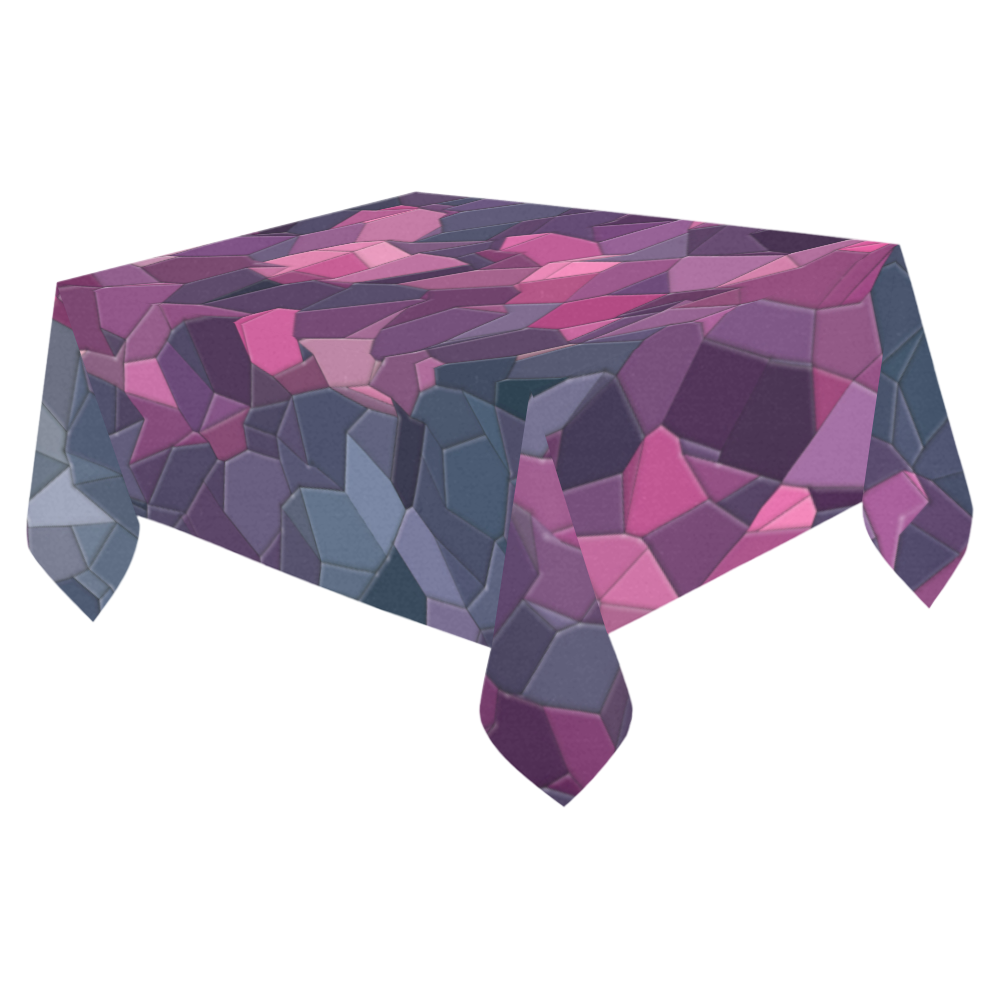 purple pink magenta mosaic #purple Cotton Linen Tablecloth 52"x 70"