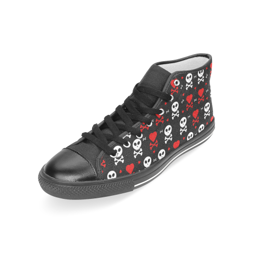 Skull Hearts Women's Classic High Top Canvas Shoes (Model 017)