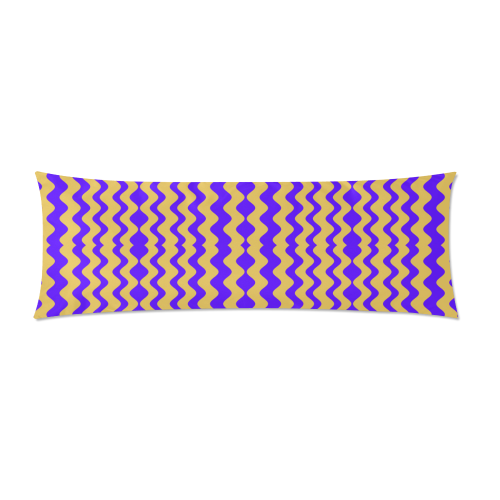 Purple Yellow Modern  Waves Lines Custom Zippered Pillow Case 21"x60"(Two Sides)