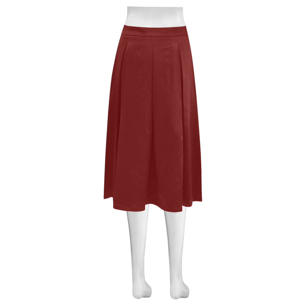 color blood red Mnemosyne Women's Crepe Skirt (Model D16)