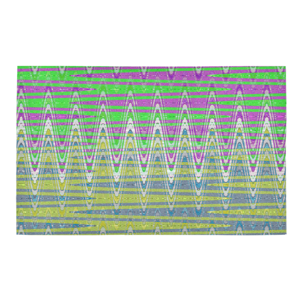 Colorful Pastel Zigzag Waves Pattern Bath Rug 20''x 32''