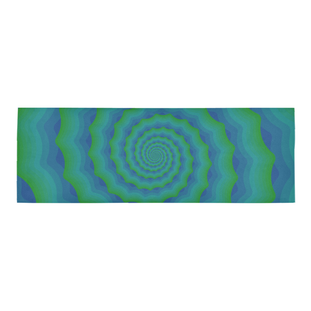 Green blue spiral shell Area Rug 9'6''x3'3''