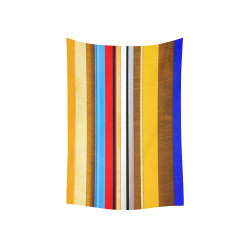 Colorful abstract pattern stripe art wood metal Cotton Linen Wall Tapestry 40"x 60"