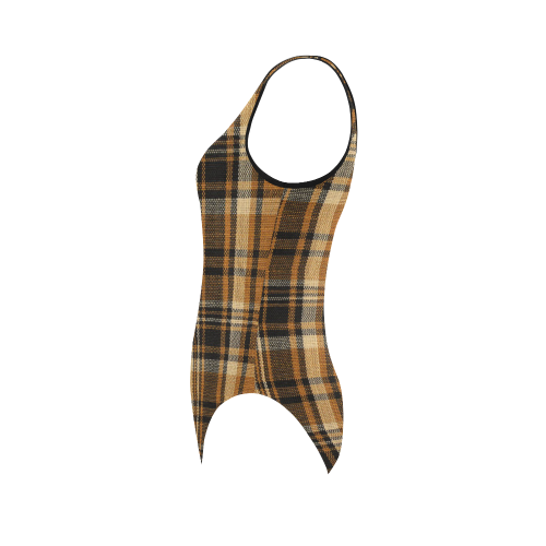 TARTAN DESIGN Vest One Piece Swimsuit (Model S04)