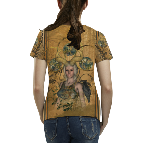 Wonderful dark fairy All Over Print T-Shirt for Women (USA Size) (Model T40)