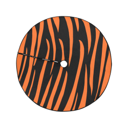 Tiger Stripes Black and Orange Christmas Tree Skirt 47" x 47"