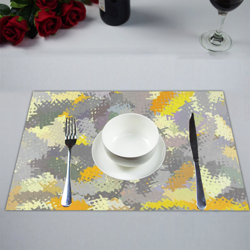 Yellow and Gray Tapestry Placemat 14’’ x 19’’ (Set of 2)
