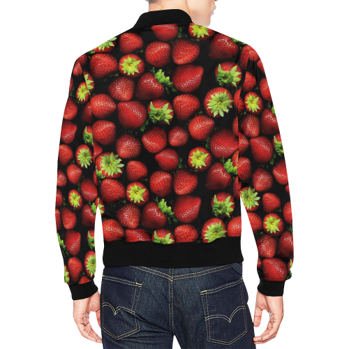 Strawberry by Artdream All Over Print Bomber Jacket for Men (Model H19)