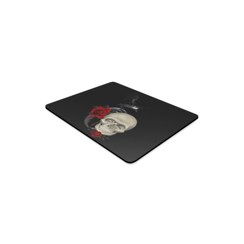 Gothic Skull With Raven And Roses Rectangle Mousepad