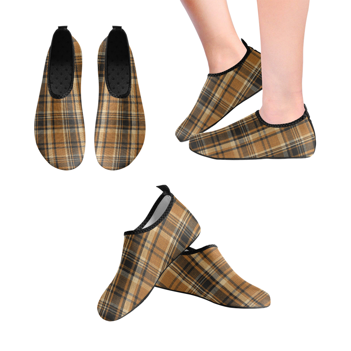 TARTAN DESIGN Women's Slip-On Water Shoes (Model 056)