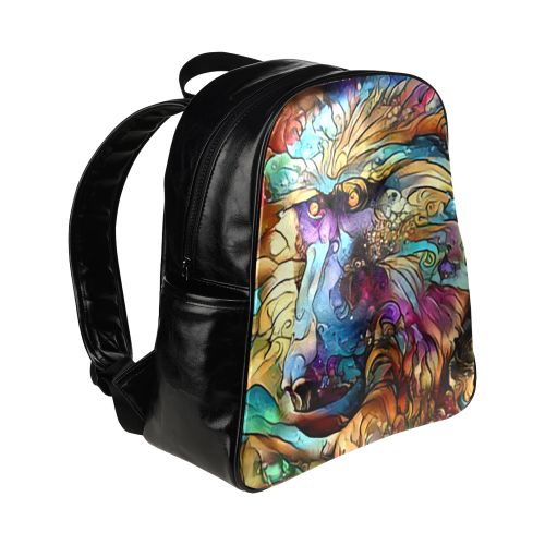 rainbow Baboon backpack Multi-Pockets Backpack (Model 1636)