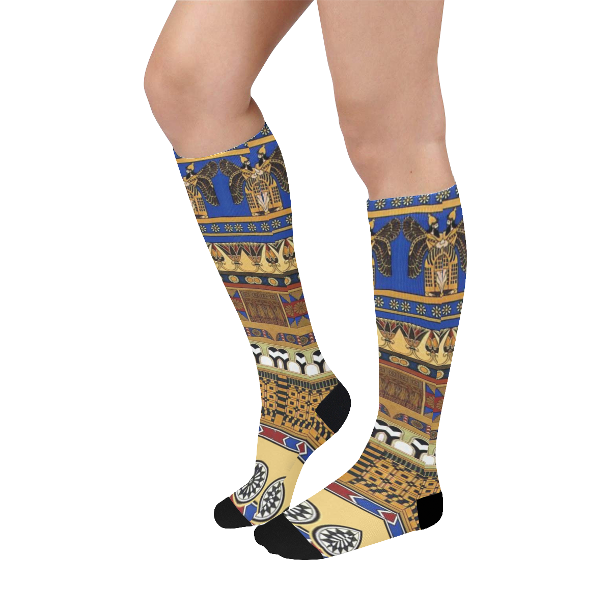 Ancient Assyrian Art Over-The-Calf Socks