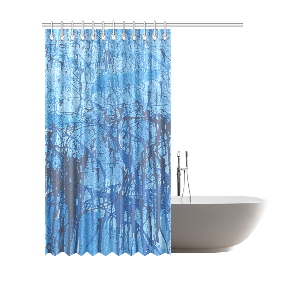 Blue splatters Shower Curtain 72"x84"