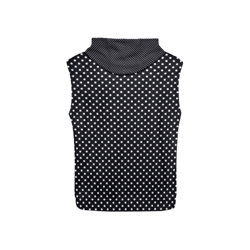 Black polka dots All Over Print Sleeveless Hoodie for Kid (Model H15)