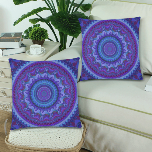 MANDALA PASSION OF LOVE Custom Zippered Pillow Cases 18"x 18" (Twin Sides) (Set of 2)