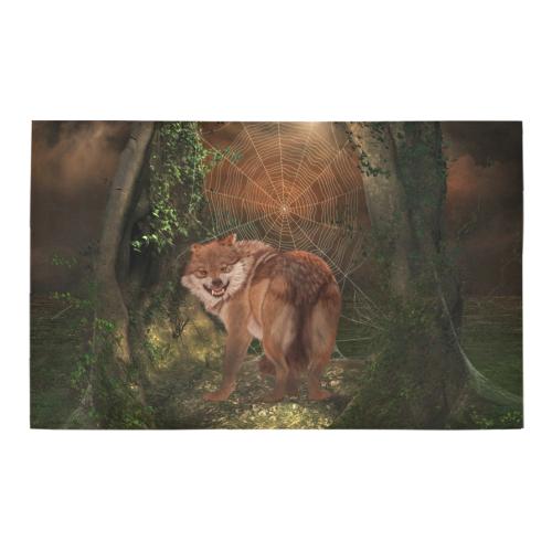 Awesome wolf in the night Bath Rug 20''x 32''