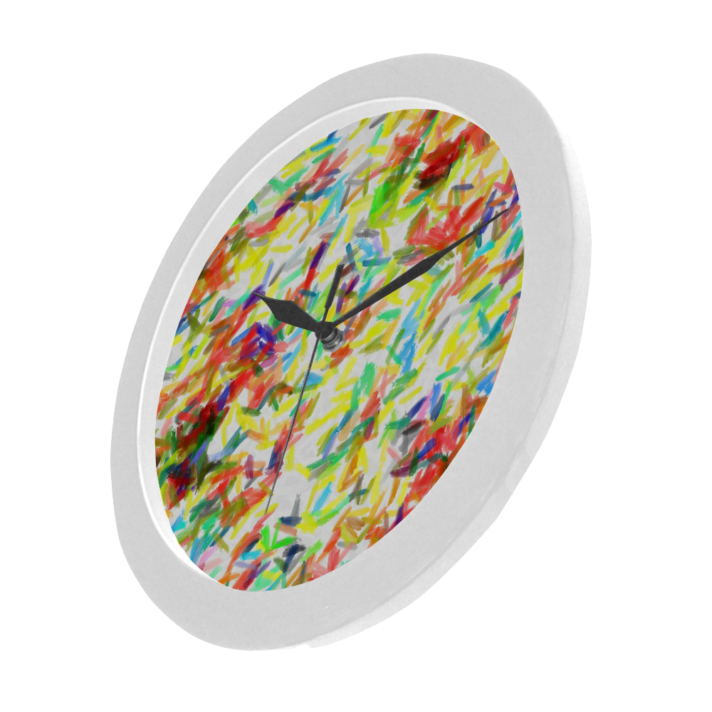 Colorful brush strokes Circular Plastic Wall clock