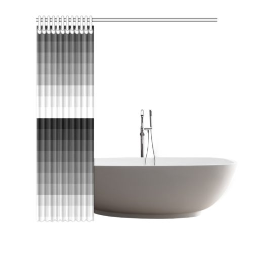 White, black, gray multicolored stripes Shower Curtain 66"x72"