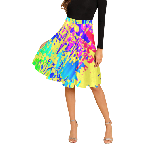 Abstract 04 Melete Pleated Midi Skirt (Model D15)