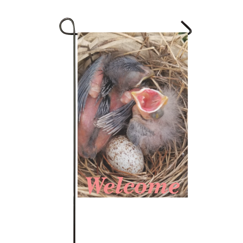 Baby Cardinals Welcome Garden Flag 12‘’x18‘’（Without Flagpole）