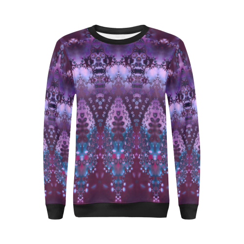 Fractal Lavender All Over Print Crewneck Sweatshirt for Women (Model H18)