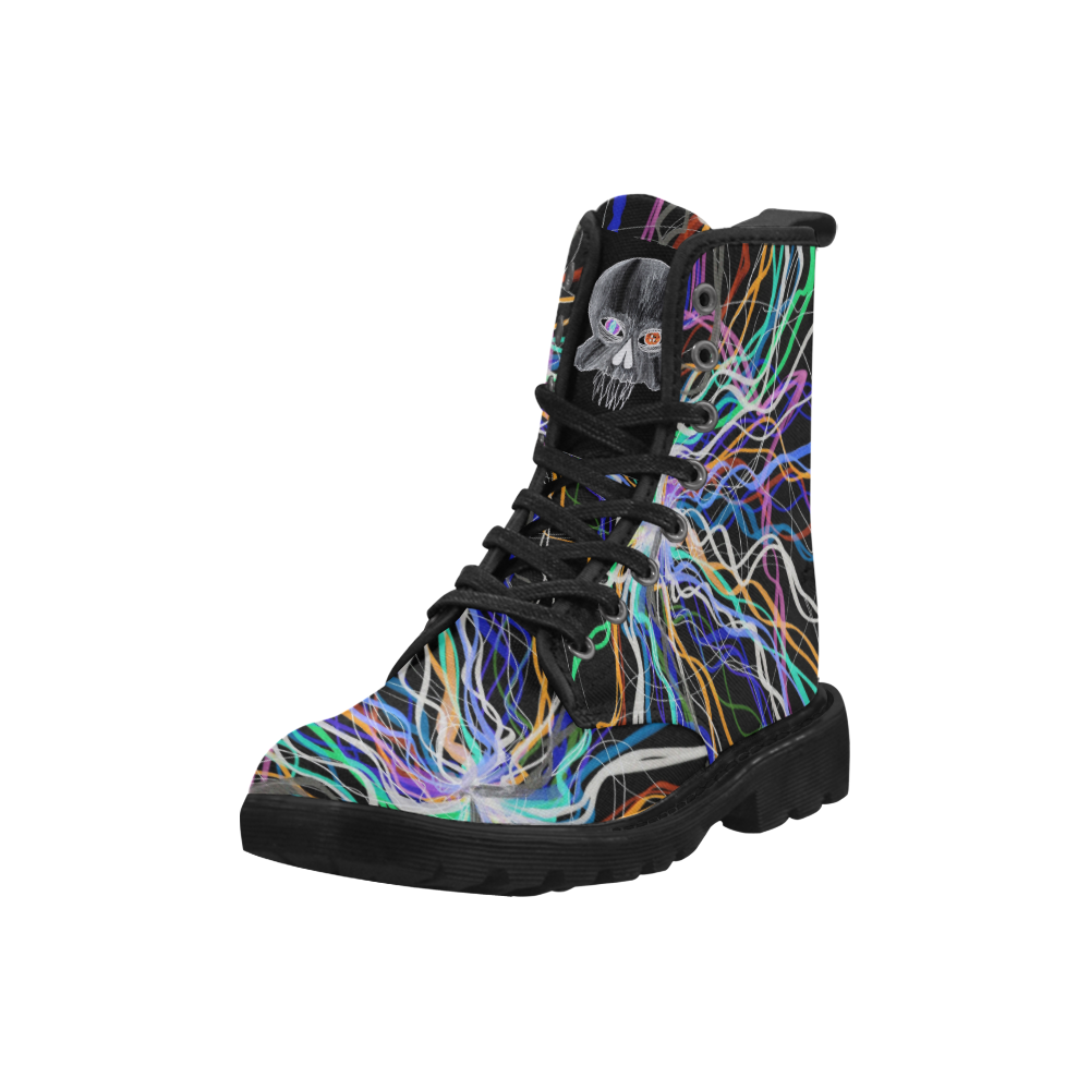 Colourful Kiss W Martin Boots for Women (Black) (Model 1203H)