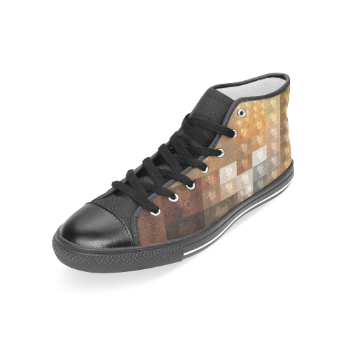 Red Panda -Pixel Fun by JamColors Women's Classic High Top Canvas Shoes (Model 017)