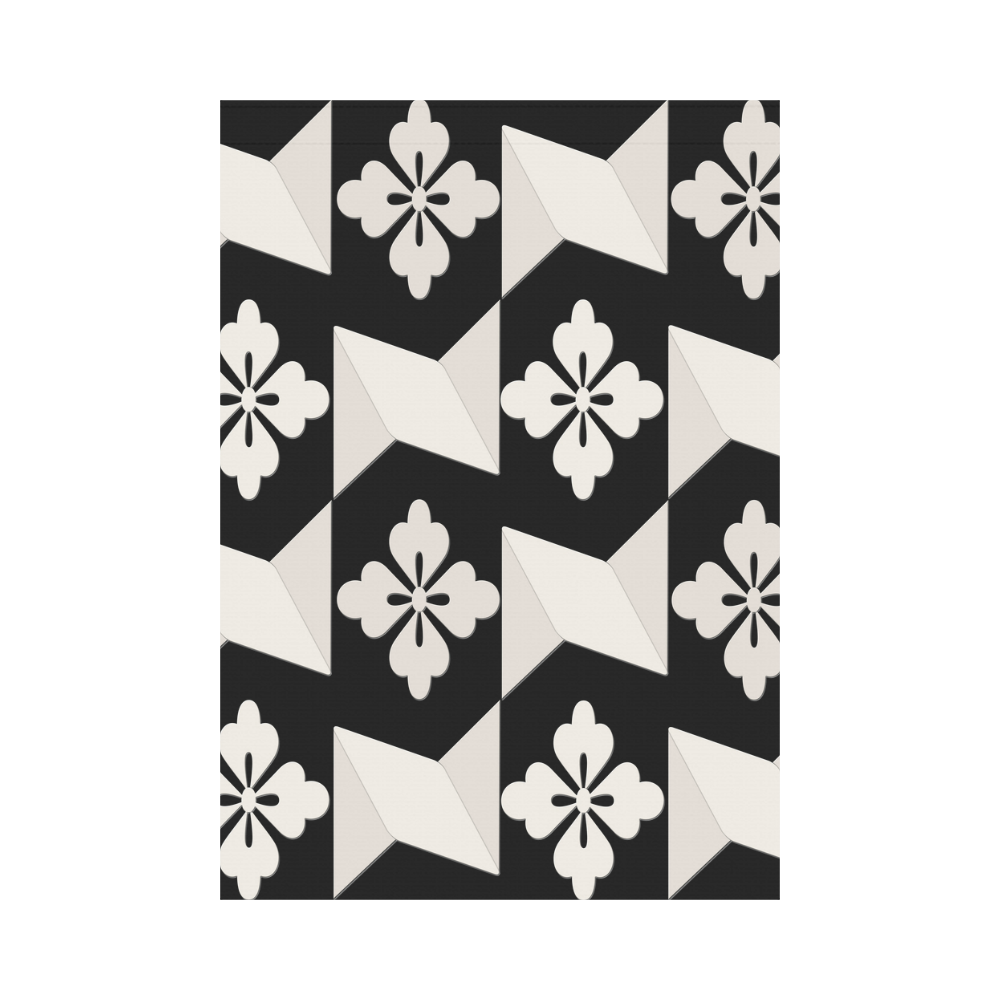 Black White Tiles Garden Flag 28''x40'' （Without Flagpole）