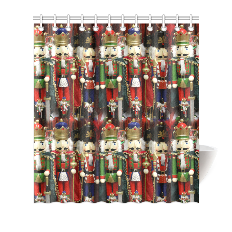 Christmas Nut Cracker Soldiers Shower Curtain 66"x72"