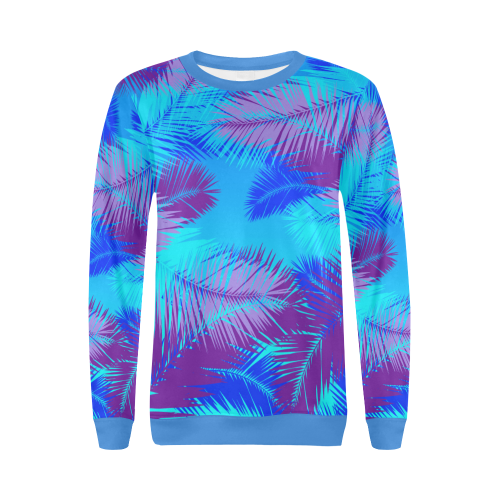 Summer Island pop art design All Over Print Crewneck Sweatshirt for Women (Model H18)