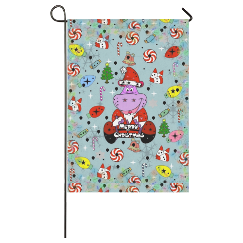 Christmas Hippo by Nico Bielow Garden Flag 28''x40'' （Without Flagpole）