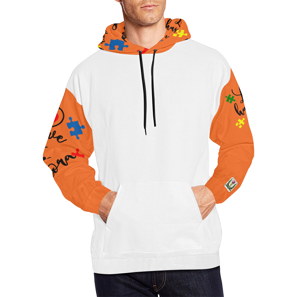 Fairlings Delight's Autism- Love has no words Men's Hoodie 53086F4 All Over Print Hoodie for Men/Large Size (USA Size) (Model H13)