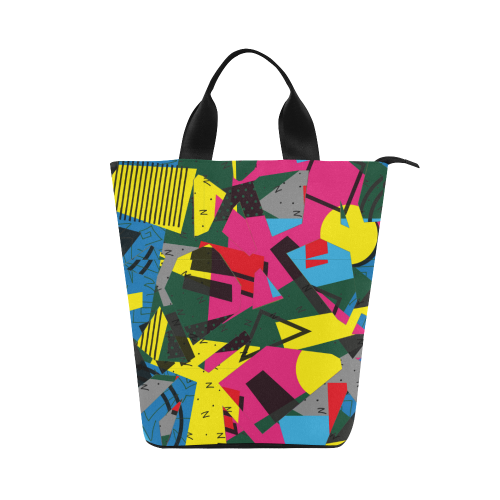 Crolorful shapes Nylon Lunch Tote Bag (Model 1670)