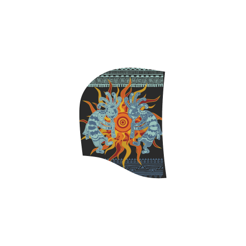 Native American Kokopelli Musicans - Sun Border 1 All Over Print Sleeveless Hoodie for Women (Model H15)